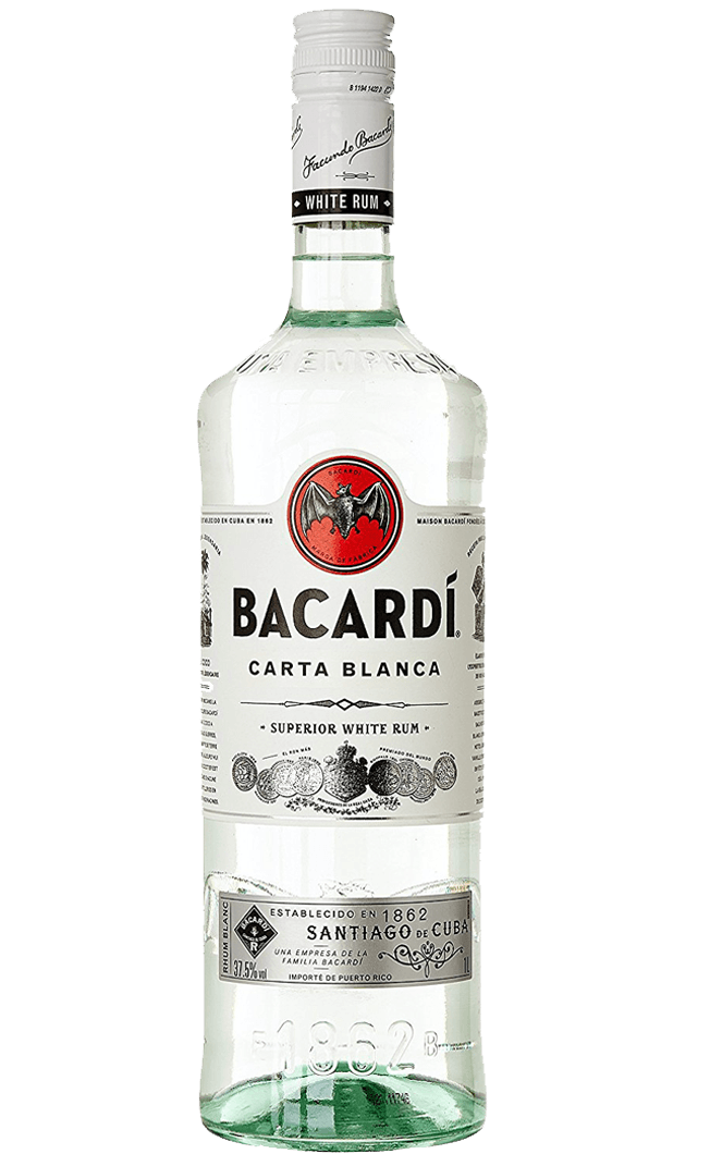 Bacardi Carta Blanca - Superior White Rum 37.5% ( Price Marked Bottles )